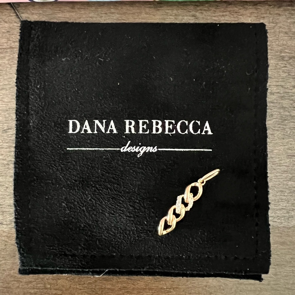 Dana Rebecca Designs 14kt yellow gold and diamond curb chain charm